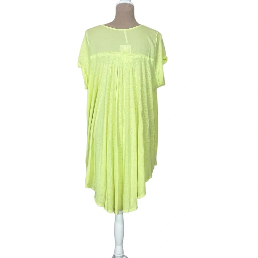 NWT Free People “Highland” Oversized Button-Down Tunic in Lemon Light - Picture 5 of 12